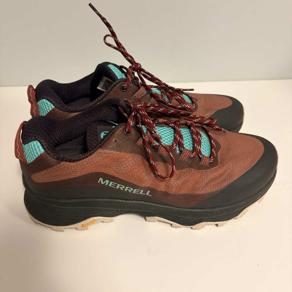 Merrell Moab Speed Womens Sz 10.5 Burgundy Red Hiking Shoes Sneakers Vibram